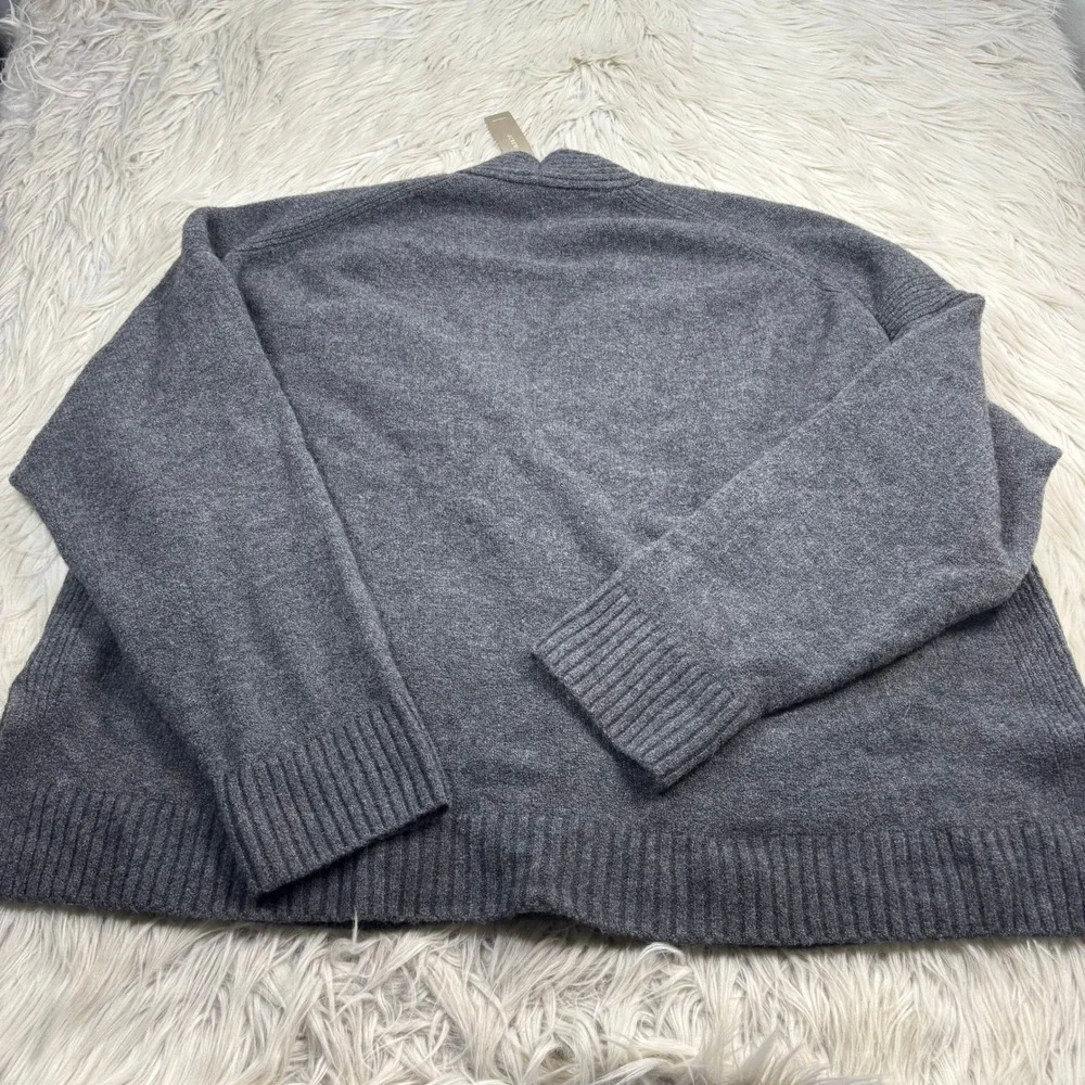 NWT J.Crew Women's 2X Gray V-Neck Cardigan in Super Soft Yarn Preppy Cozycore